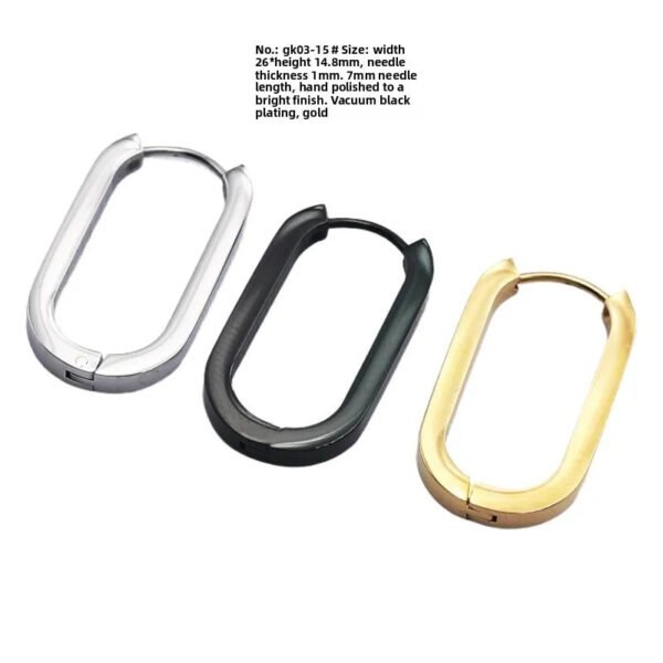 Hand Polished Stainless Steel Titanium Quadrilateral Rhombus Triangle Ear Studs Unisex Geometric Wedding Piercing Jewelry