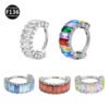 F136 Titanium Alloy, Ear, Hoop, Stud, Rainbow, Ice, Sugar, Ring, Geometric, Zirconia
