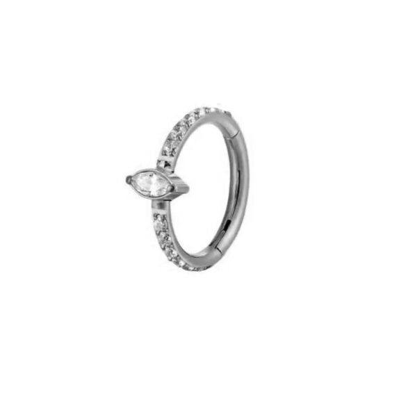 F126 Titanium Alloy, 8/10mm, 1.2mm Diameter, Piercing, Nose Ring, Ear, Clicker, Geometric, Zirconia.