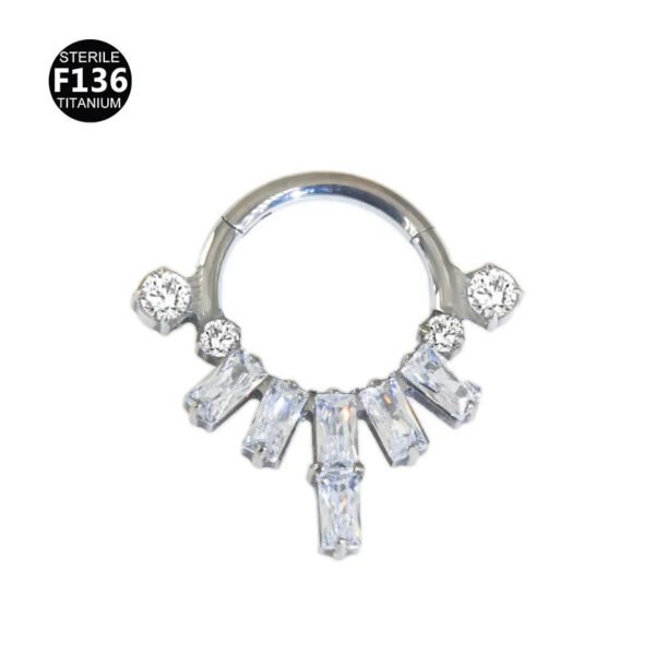 Titanium Alloy F136 Nose Ring Ear Cuff Piercing Jewelry Golden Butterfly Wings Crown Design Sparkling Unisex Geometric Pattern