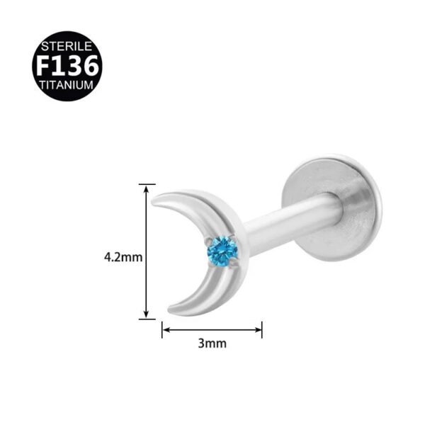 Fresh Titanium Alloy Piercing Jewelry Star Moon Butterfly Geometric Pattern Fashionable Unisex Lip Stud Ear Bone Stud