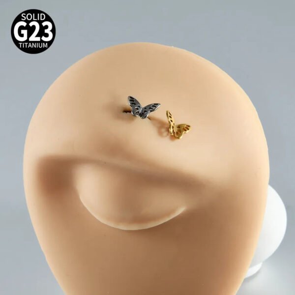 G23 Titanium Alloy Butterfly Skull Heart Piercing Studs Under-Skin Jewelry Skin Animal Snake Dolphin Bone Studs
