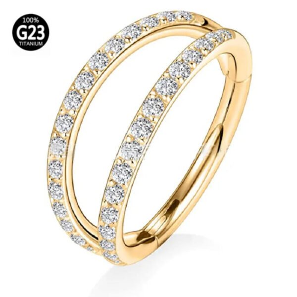 Titanium Alloy Nose Ring Earring With Embedded Zirconia Inner Diameter 6/8/10/12mm Unisex Geometric Pattern Wedding Birthday Jewelry