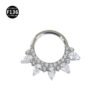 Titanium Alloy F136 Nose Ring Ear Cuff Piercing Jewelry Golden Butterfly Wings Crown Design Sparkling Unisex Geometric Pattern