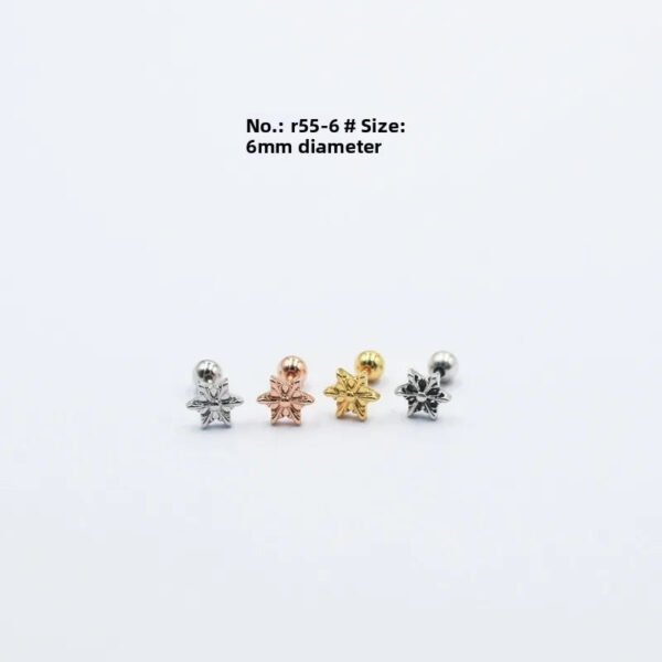 Sleeping Non-Removable Simple Plain Mini Cross Ear Studs Threaded Ball Earrings Titanium Steel Geometric Pattern Wedding Jewelry For Women