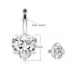 Titanium Heart Shaped Belly Button Ring Set With 5A Zirconia Heart G23 Titanium Alloy Body Piercing Jewelry Unisex