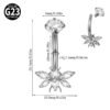 Titanium Metal Scorpion Bat Belly Button Piercing Belly Button Ring Zircon Cherry Multiple Horse Eye Flower Inner Tooth Belly Button Stud Body Piercing Jewelry Accessories