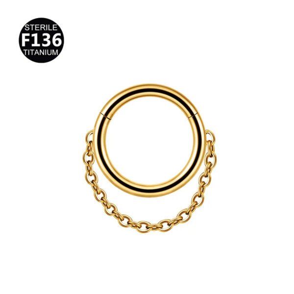 Titanium Alloy Double Chain Earrings 8/10mm Ladies Stud Earrings Luxury Minimalist Geometric Pattern Unisex Piercing Jewelry