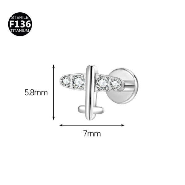 Fresh Titanium Alloy Piercing Jewelry Star Moon Butterfly Geometric Pattern Fashionable Unisex Lip Stud Ear Bone Stud