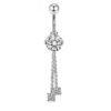 G23 Titanium, Belly Bar, White Gold Plated, Heart, Flower, Butterfly, Dangle, Navel, Barbell, Elegant, Banana Bar