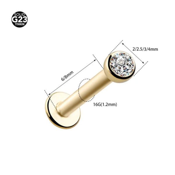 G23 Titanium, Rose, Gold, Alloy, Ear Cartridge,Lip, Vertical Labret, Internal Thread, Bowl Shape,Piercing Jewellery, Geometric, Unisex, Simple, Dainty, Elegant.