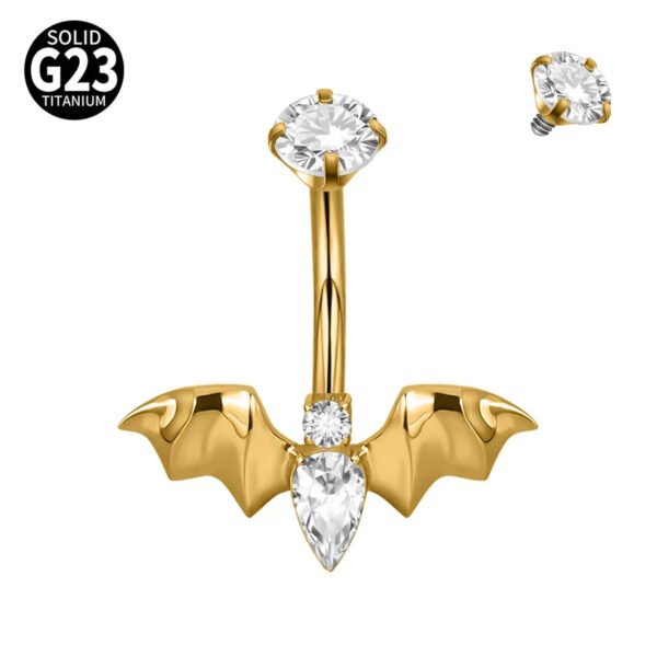Titanium Metal Scorpion Bat Belly Button Piercing Belly Button Ring Zircon Cherry Multiple Horse Eye Flower Inner Tooth Belly Button Stud Body Piercing Jewelry Accessories