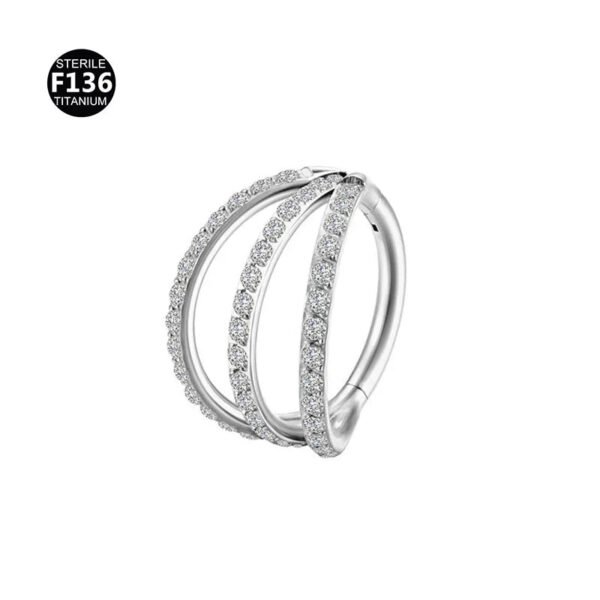 Titanium Alloy Nose Ring Earring With Embedded Zirconia Inner Diameter 6/8/10/12mm Unisex Geometric Pattern Wedding Birthday Jewelry