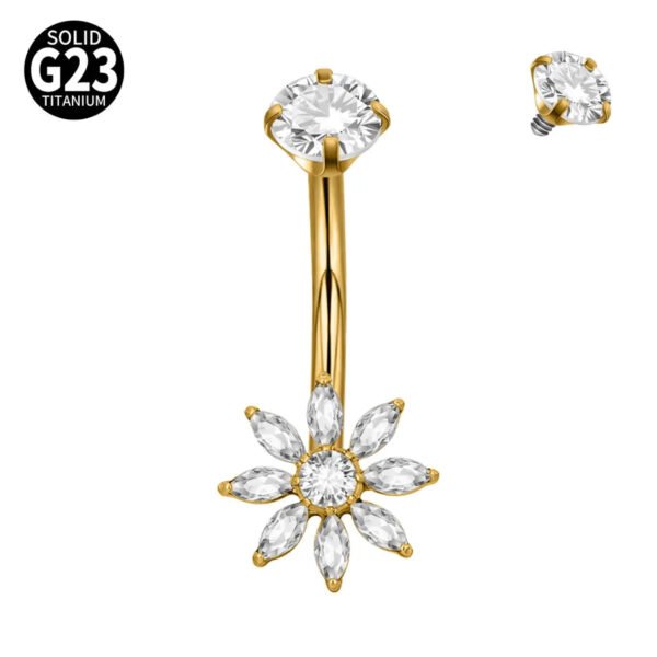 Titanium Metal Scorpion Bat Belly Button Piercing Belly Button Ring Zircon Cherry Multiple Horse Eye Flower Inner Tooth Belly Button Stud Body Piercing Jewelry Accessories