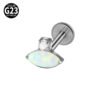 G23 Titanium Alloy Opal Flat Back Piercing Earrings Heart Sun Inlaid Zircon Elegant Hanging Pendant Romantic Classic Jewelry Daily Wear Lip Stud Earrings