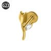 G23 Titanium Trendy Tulip Gold Steel Color Flat Back Pierced Earrings Butterfly Windmill Inlaid Zircon Elegant Romantic Jewelry Lip Stud Earrings