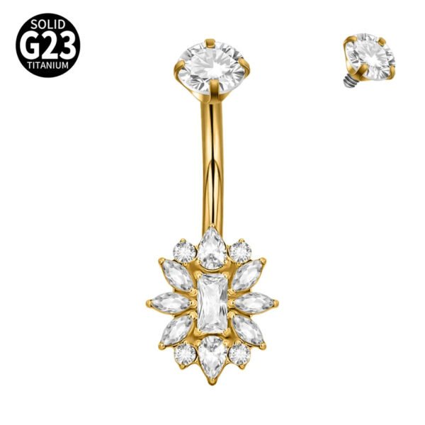 Titanium Metal Scorpion Bat Belly Button Piercing Belly Button Ring Zircon Cherry Multiple Horse Eye Flower Inner Tooth Belly Button Stud Body Piercing Jewelry Accessories