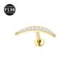 F136 Titanium Anchor Pendant Internal Thread Lip Stud Moon Maple Leaf Smiley Face Pendant Zircon Earring Lip Ring 0.9 Thread