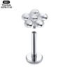 Titanium Alloy F136 Cat Claw Lip Studs Floral Implant Grade Human Piercing Jewelry Polished Finish Anniversary Birthday Party Festive