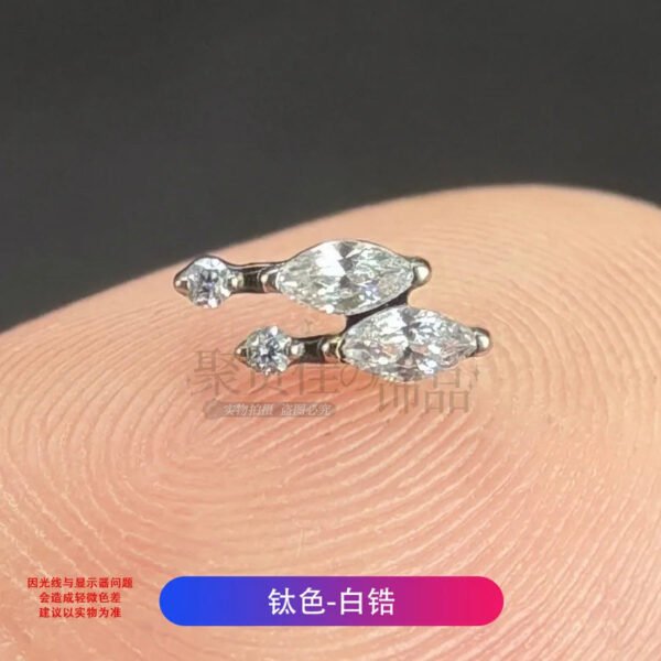 F136 Titanium Alloy Ear Studs Bowling Set Embedded Zirconia Small Versatile Ear Bone Studs Nose Studs Lip Studs G23 Titanium Piercing Jewelry