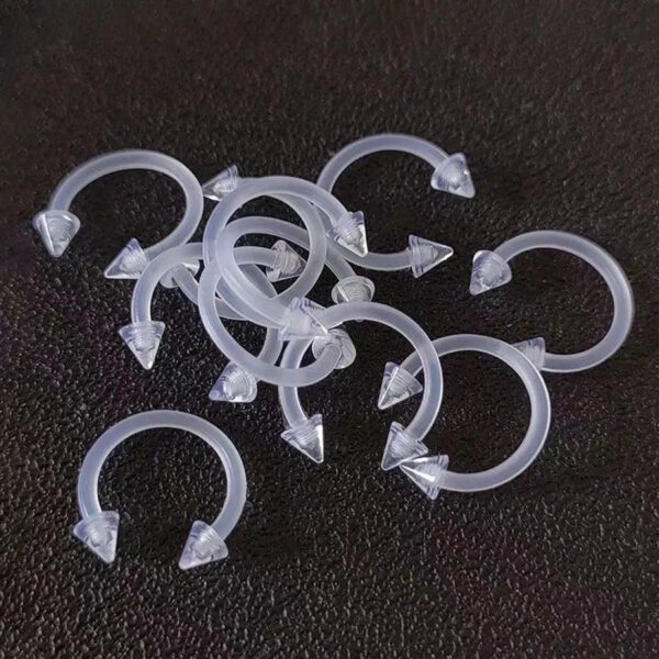 Hypoallergenic, Acrylic, Invisible, Lip, Ring, Belly Button, Navel, Tongue, Stud, Bar, Soft Rod, Horse Shoe, Ring, Eyebrow, Save, Piercing, Pregnancy, MRI scan.