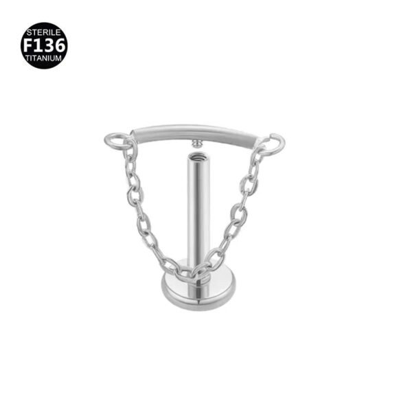 F136 Titanium, Alloy, Hidden Helix, Chain, Pendant, 0.9, Piercing Jewellery, Ear Cartridge, Stud, Lip, Vertical Labret, Flat Back, Drop, Earring, Unisex, Flower, Triangle.