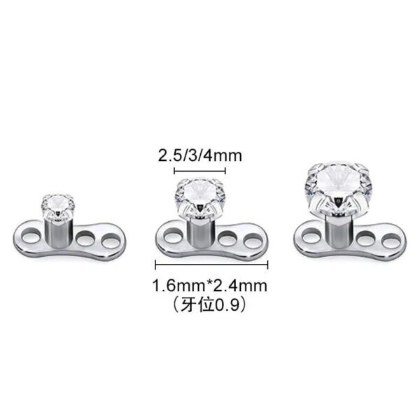 Fashionable Titanium Alloy Zirconia Buried Bone Nails Style Round Zirconia Buried Nails Geometric Pattern