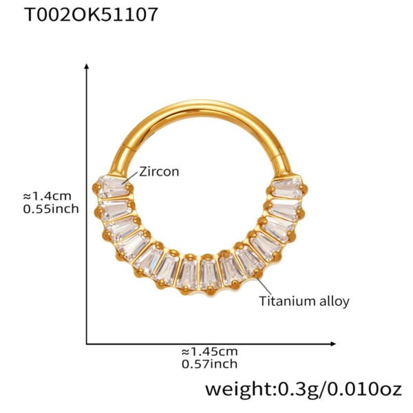 picture_7a40a455-229a-40b9-b0aa-8feeddcb8c90(2) Satan's Child Piercing Mermaid Titanium Alloy Zircon Nose Stud Gold-Plated Geometric Water Drop Heart-Shaped Sweet Cool Hot Girl Piercing Nose Ring Seamless Ring