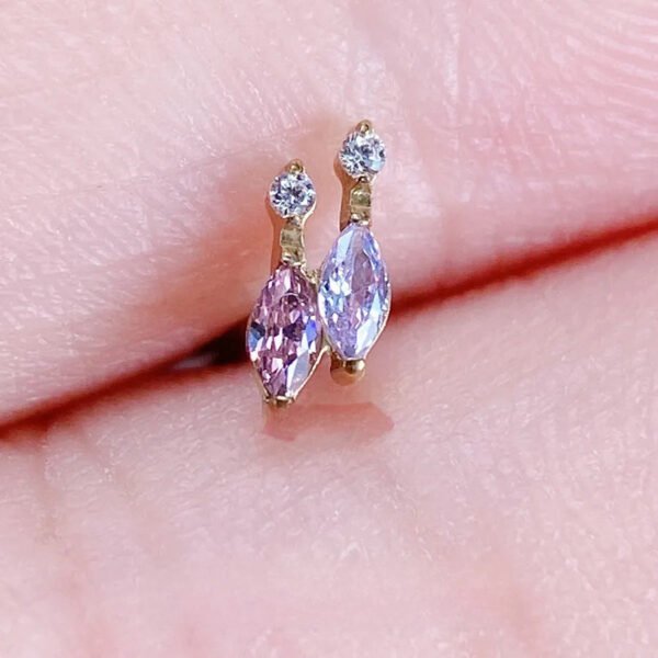 F136 Titanium Alloy Ear Studs Bowling Set Embedded Zirconia Small Versatile Ear Bone Studs Nose Studs Lip Studs G23 Titanium Piercing Jewelry