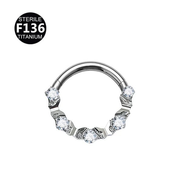 picture_7ab8b779-035c-4523-b39d-150df745753d(2) Luxury Titanium Alloy Hexagonal Flower Nose Ring Ear Ring Body Piercing Jewelry Geometric Pattern Unisex Fashion Accessories