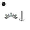 Natural Stone Earrings F136 Titanium Body Piercing Jewelry Ear Studs Horse Eye Shape 7 Pieces 1.2/1.0mm Thick For Men And Women
