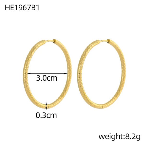 Versatile Fashion High-End Simple Everyday Versatile Light Luxury Metallic Titanium Steel Vacuum Electroplated (Furnace) Star Heart-Shaped Earrings