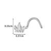 G23/F136 Titanium Alloy Inlaid Zircon Flower Heart S Rod Nose Stud Fashion Versatile Trendy Piercing Jewelry