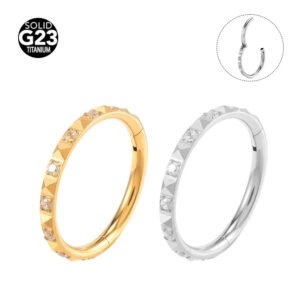 New G23 Titanium Nose Studs With Zirconia Inlay Geometric Pattern For Men And Women Suitable For Wedding And Birthday Occasions