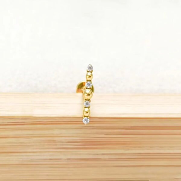 F136 Titanium Alloy Square Colorful Zirconia Pendant Exquisite Ear Bone Studs Piercing Jewelry Factory Geometric Pattern Unisex