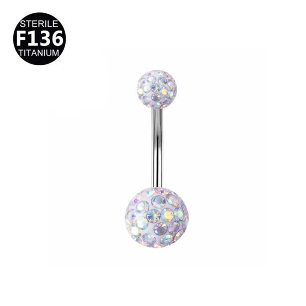 G23 Titanium, Alloy, Navel, Belly Button, Banana, Bar, Glowing Non-Shedding, Body Piercing, Jewellery, Zirconia Embedded, Colourful.