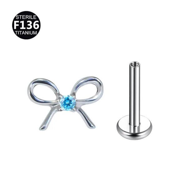 New F136 Titanium Alloy, Stud, Ear, Internal Thread, Butterfly, Knot, Rhinestones, Mini bow, Head only or Post and Head.