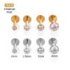 1Pcs F136 Titanium Alloy Zirconia Lip Stud Earring Lip Ring G23 Titanium Implant Grade Body Piercing Jewelry Helix Ear Bone Stud