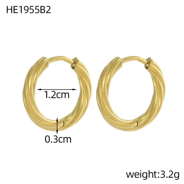Versatile Fashion Exquisite Simple Daily Light Luxury Niche High-End Plain Hoop Titanium Steel Vacuum Electroplated Earrings