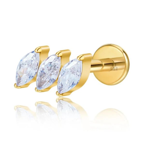 picture_8248eba5-0ed2-4ac7-b599-01ab4af103af(2) Metal Titanium Butterfly Flat Tongue Piercing and Ear Stud Jewelry G23 Titanium Coated Lip Piercing Women's Fashion Internal Piercing