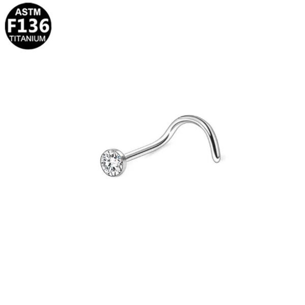 Classic Titanium Alloy Nose Studs Zirconia S Rod Piercing Jewelry Style Ball Pattern Universal Plating