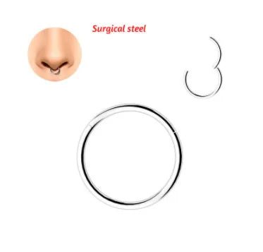 F136 Titanium Alloy Basic Style Hoop Nose Ring Jewelry Piercing Accessory Round Shape Fashionable Unisex Decorative Body Ornament