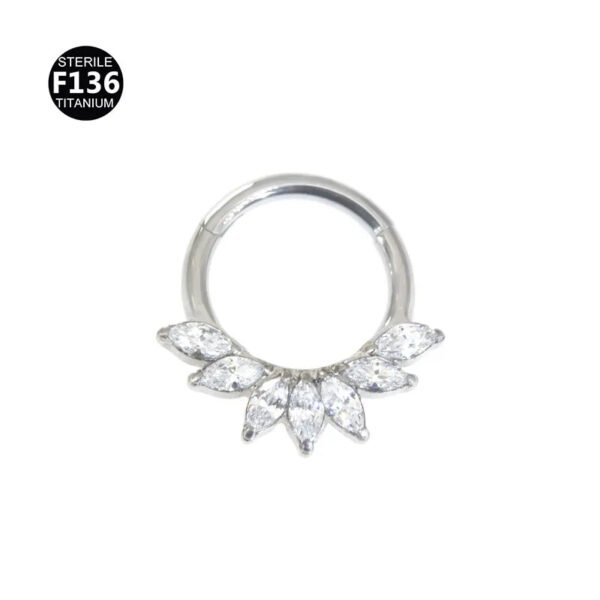 Titanium Alloy F136 Nose Ring Ear Cuff Piercing Jewelry Golden Butterfly Wings Crown Design Sparkling Unisex Geometric Pattern