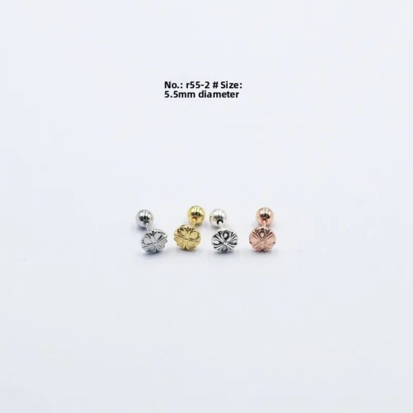 Sleeping Non-Removable Simple Plain Mini Cross Ear Studs Threaded Ball Earrings Titanium Steel Geometric Pattern Wedding Jewelry For Women