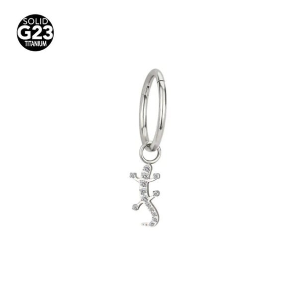 F136 Titanium Nose Ring Ear Ring 1.2/1.0 Thick Horse Eye Pendant Nose Ring Ear Bone Needle Piercing Jewelry Geometric Pattern