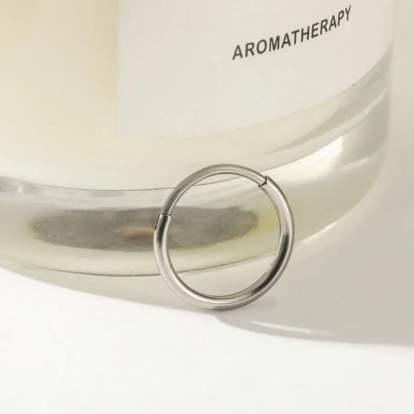 Titanium Alloy, 18k Gold Plated, Geometric Pattern, Nose, Ear, Ring, Hoop, Piercing, Small, Neat, Section, Earring, Dainty