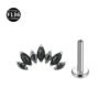 Natural Stone Earrings F136 Titanium Body Piercing Jewelry Ear Studs Horse Eye Shape 7 Pieces 1.2/1.0mm Thick For Men And Women