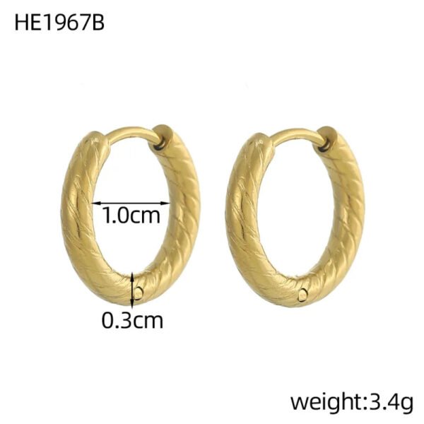 Versatile Fashion High-End Simple Everyday Versatile Light Luxury Metallic Titanium Steel Vacuum Electroplated (Furnace) Star Heart-Shaped Earrings