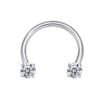 G23 Titanium Material Zircon Stone Nose Septum Ring Threaded Open Ring Piercing Jewelry For Men And Women Wedding Birthday Party Festival