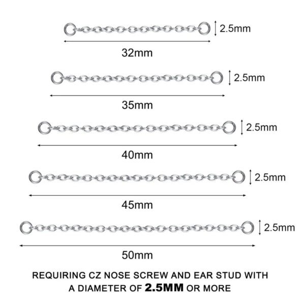 Titanium Alloy Double Layer Chain Nose Ring Ear Piercing DIY Body Jewelry Geometric Pattern Handmade Design Unisex Fashion